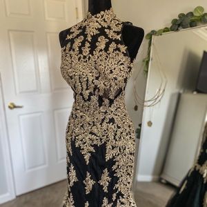 Black and Gold Formal Dress